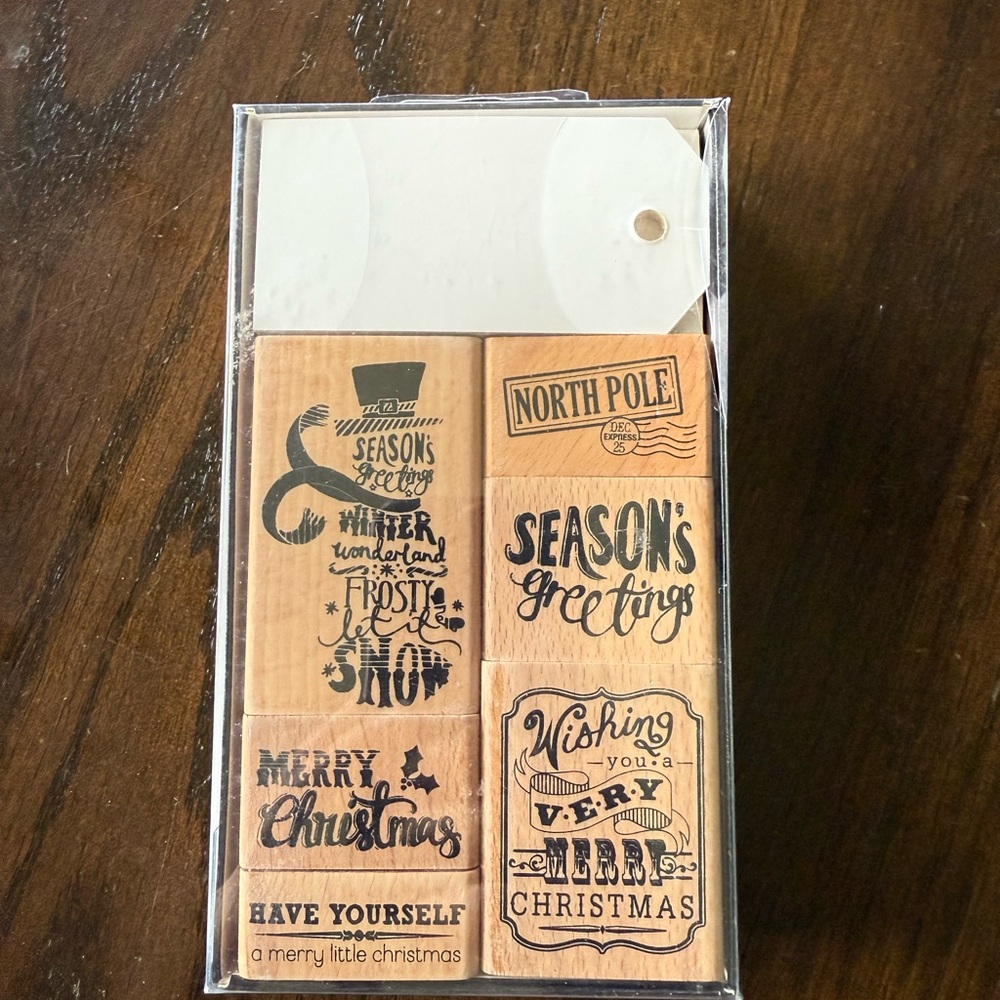 Hobby Lobby Rubber Stamp & Tag Kit - Black and White